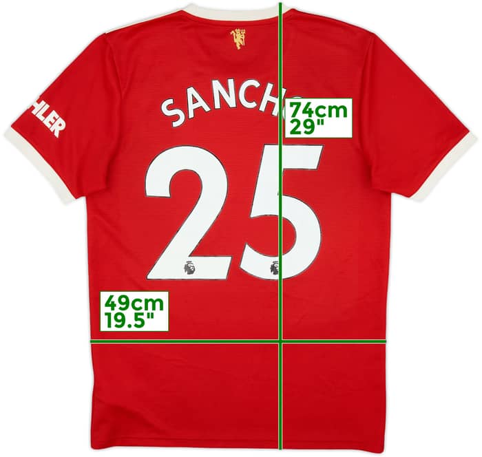 2021-22 Manchester United Home Shirt Sancho #25 - 6/10 - (M)