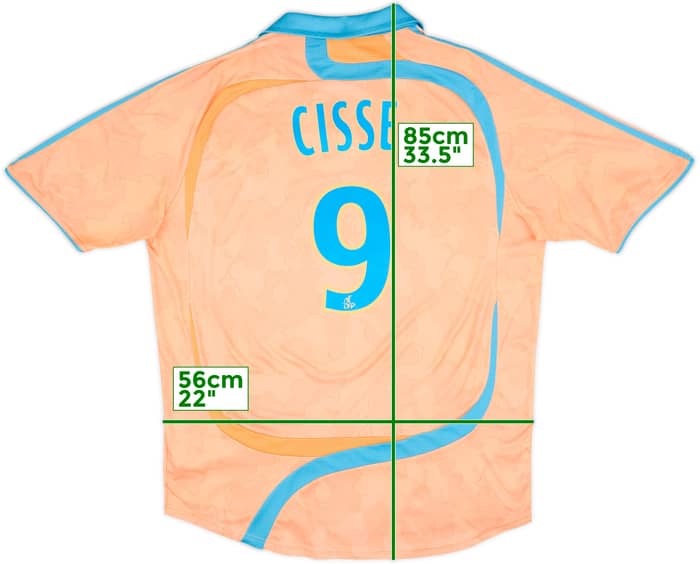 Camiseta de la tercera equipación del Olympique Marseille 2007-08 Cisse #9 - 6/10 - (XL)