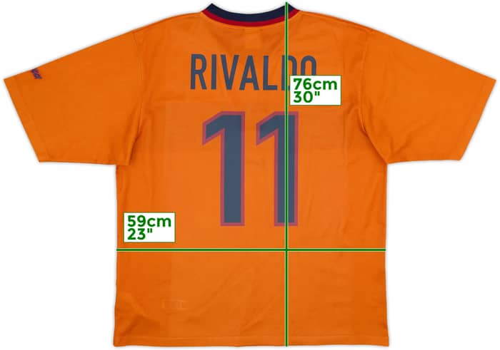 1998-00 Barcelona Basic Third Shirt Rivaldo #11 - 10/10 - (L)