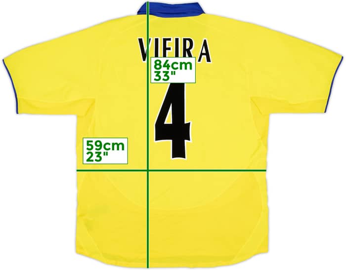 2003-05 Arsenal Away Shirt Vieira #4 - 9/10 - (L)
