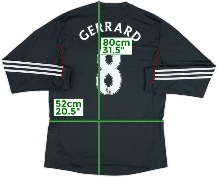 2011-12 Liverpool Away L/S Shirt Gerrard #8 - 8/10 - (L)