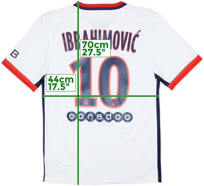 Camiseta de visitante del Paris Saint-Germain 2015-16 Ibrahimovic #10 - 6/10 - (S)