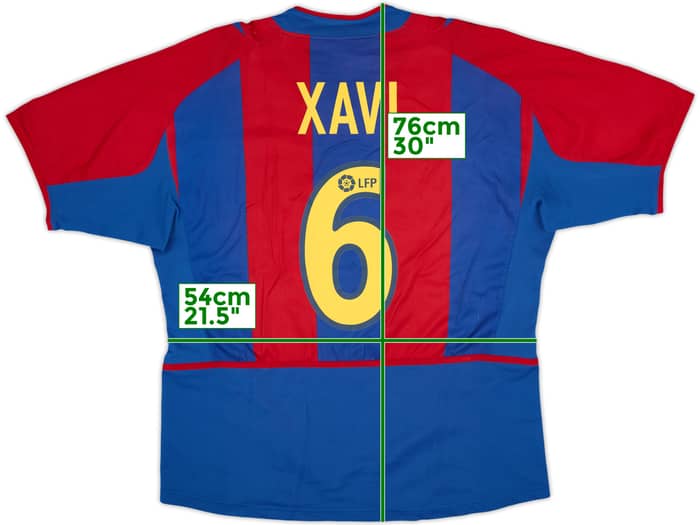 2002-03 Barcelona Home Shirt Xavi #6 - 8/10 - (L)