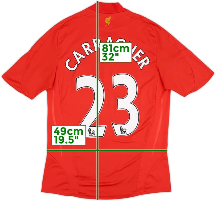 2008-10 Liverpool Home Shirt Carragher #23 - 8/10 - (M)