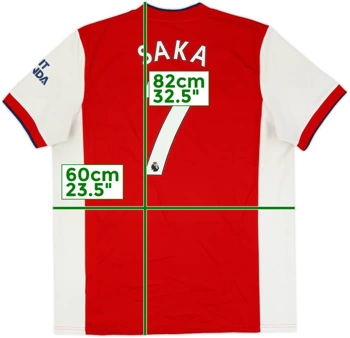 2021-22 Arsenal Home Shirt Saka #7 - 5/10 - (XL)