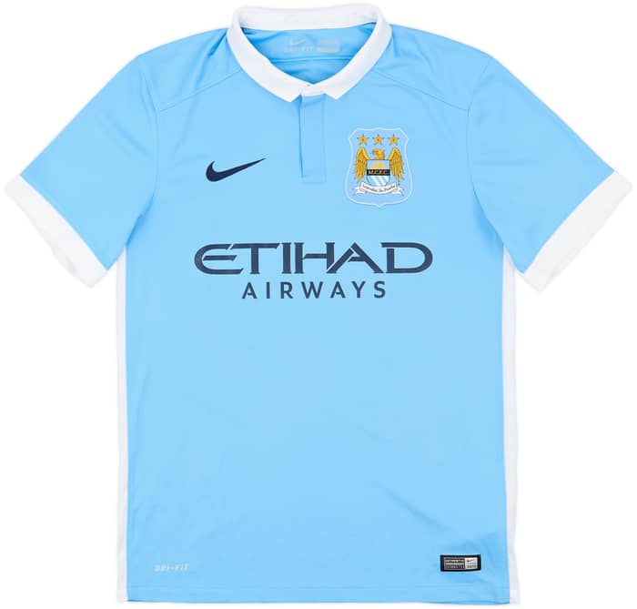 2015-16 Manchester City Home Shirt Kun Aguero #10 - 10/10 - (S)