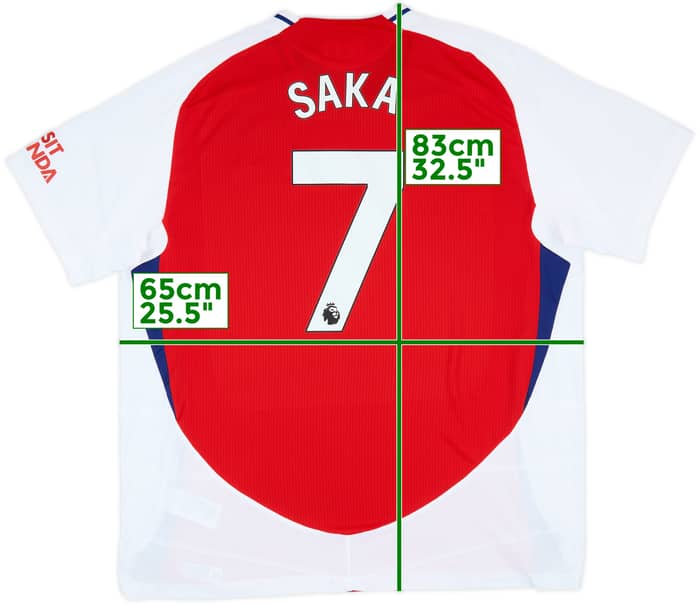 2024-25 Arsenal Authentic Home Shirt Saka #7 (XXL)