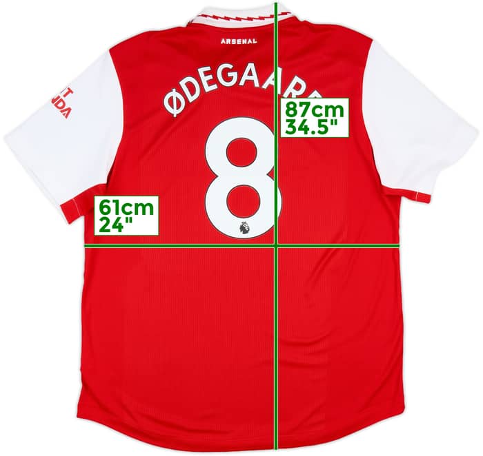 2022-23 Arsenal Authentic Home Shirt Odegaard #8 - 8/10 - (XXL)