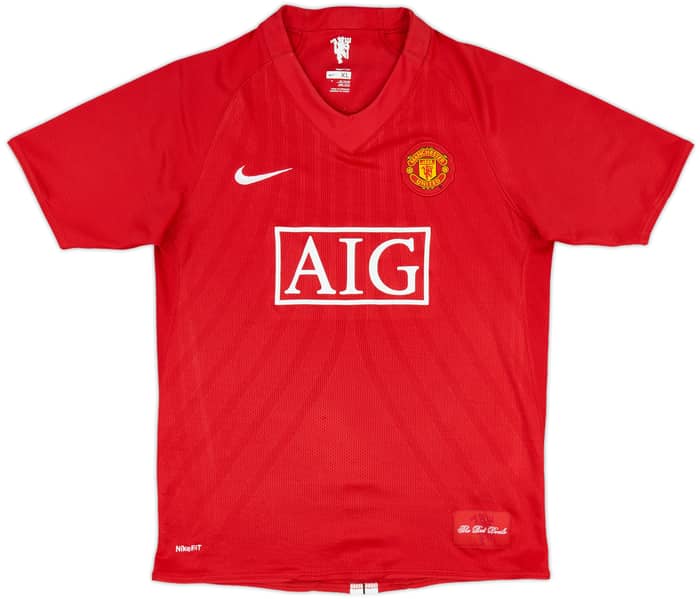 2007-09 Manchester United Home Shirt - 7/10 - (XL.Boys)