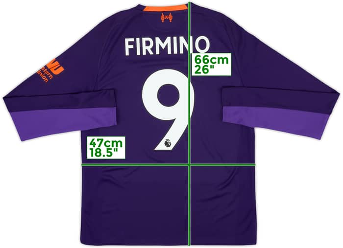 2018-19 Liverpool Away L/S Shirt Firmino #9 - 10/10 - (S)