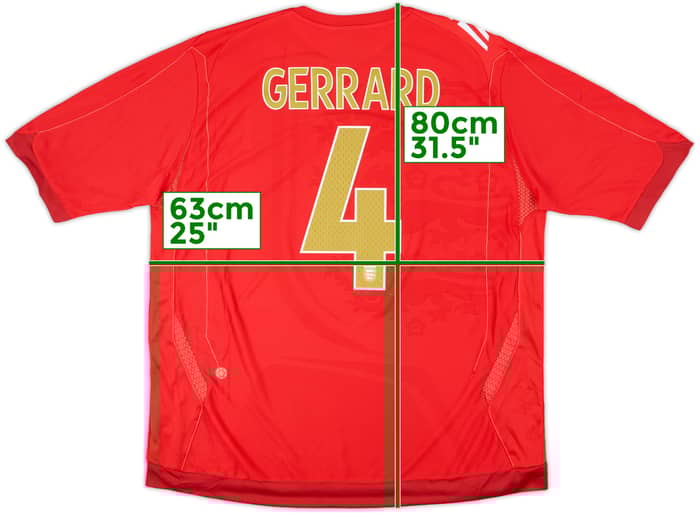 2006-08 England Away Shirt Gerrard #4 (XXL)