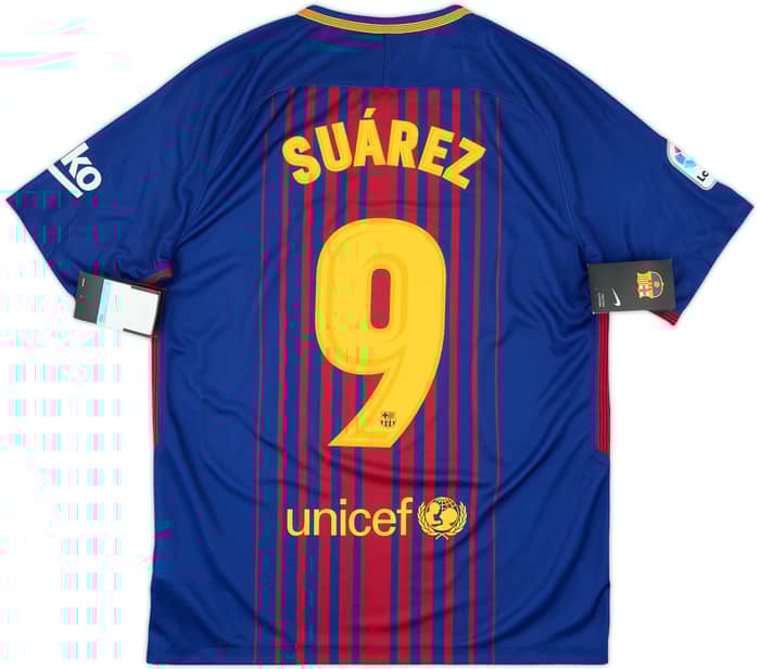 2017-18 Barcelona Home Shirt Suarez #9 (M)