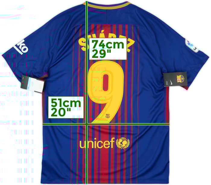 2017-18 Barcelona Home Shirt Suarez #9 (M)