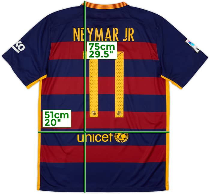 2015-16 Barcelona Home Shirt Neymar Jr #11 - 8/10 - (M)