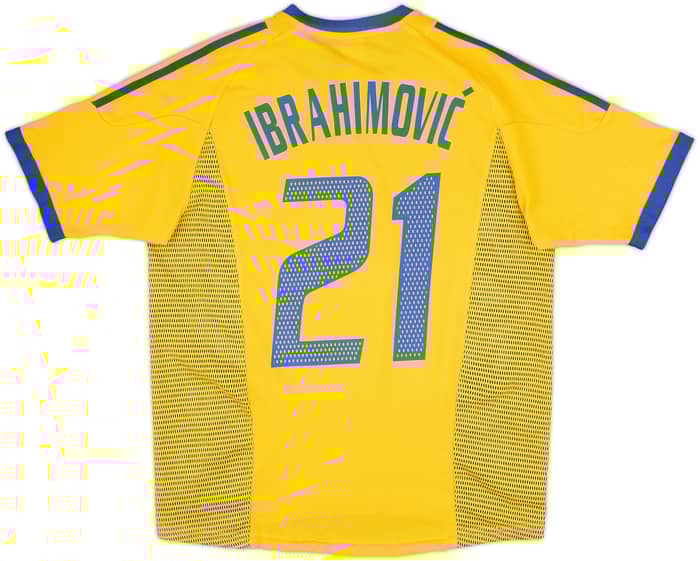 2002-03 Sweden Home Shirt Ibrahimovic #21 - 8/10 - (M)