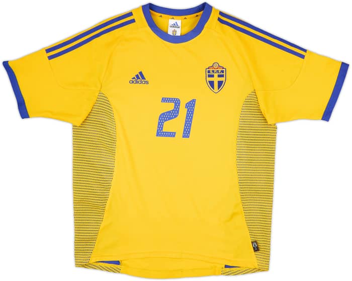 2002-03 Sweden Home Shirt Ibrahimovic #21 - 8/10 - (M)