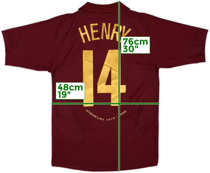 2005-06 Arsenal Home Shirt Henry #14 - 8/10 - (S)