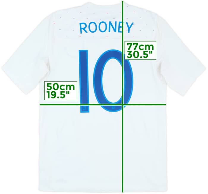 2010-11 England Home Shirt Rooney #10 - 9/10 - (M)