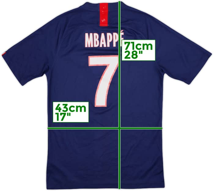 2019-20 Paris Saint-Germain Home Shirt Mbappe #7 - 5/10 - (S)