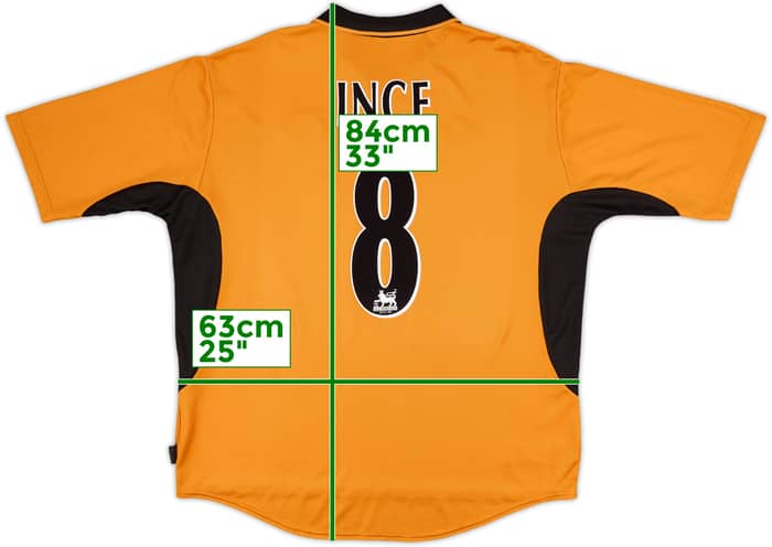 2002-04 Wolves Home Shirt Ince #8 - 8/10 - (XL)