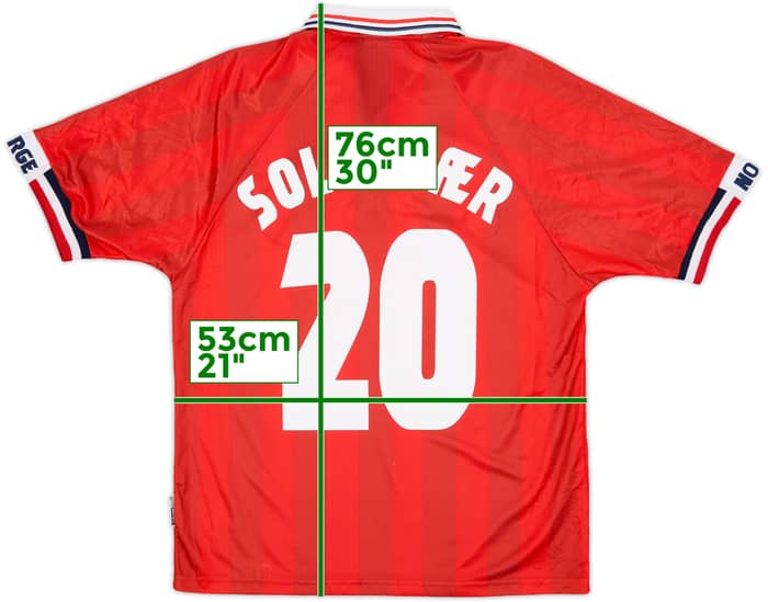 1998-00 Norway Home Shirt Solskjaer #20 - 8/10 - (M)