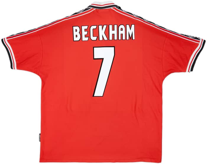 1998-00 Manchester United Home Shirt Beckham #7 - 7/10 - (XXL)