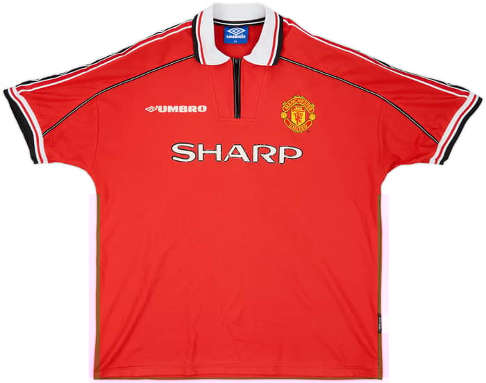 1998-00 Manchester United Home Shirt Beckham #7 - 7/10 - (XXL)