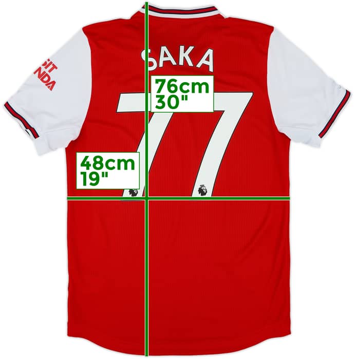 2019-20 Arsenal Authentic Home Shirt Saka #77 - 5/10 - (M)