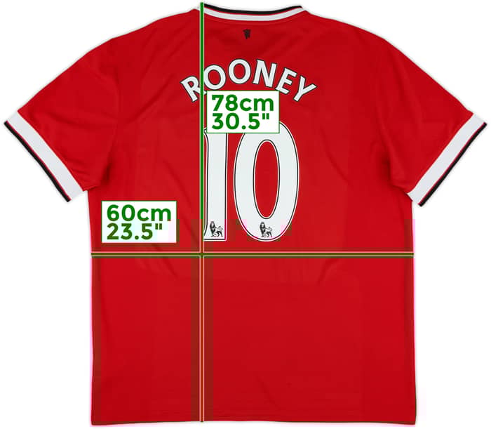 2014-15 Manchester United Home Shirt Rooney #10 - 6/10 - (XL)