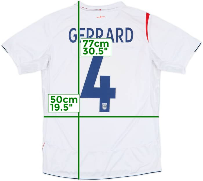 2005-07 England Home Shirt Gerrard #4 - 6/10 - (M)