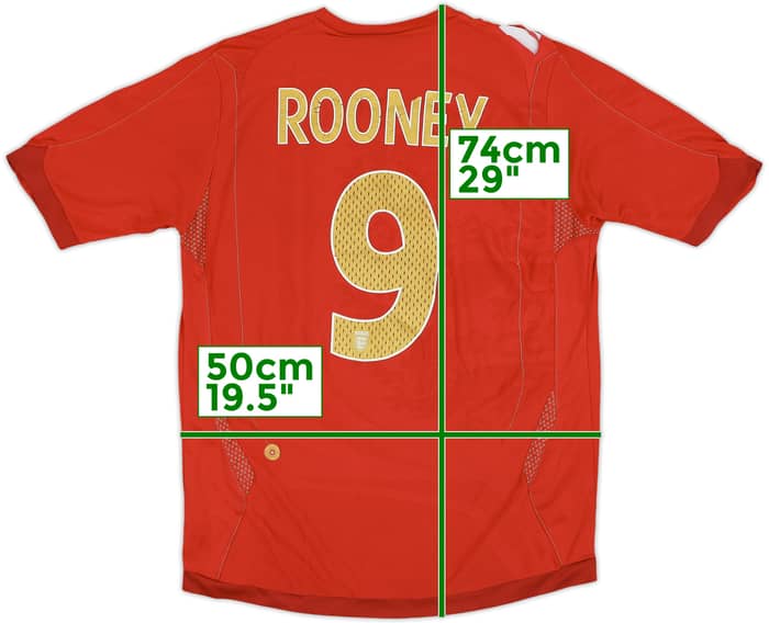 2006-08 England Away Shirt Rooney #9 - 5/10 - (S)
