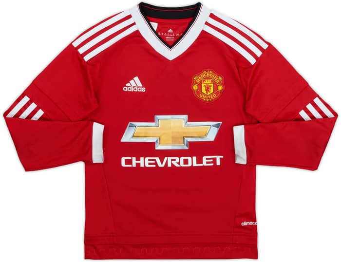 2015-16 Manchester United Home L/S Shirt - 6/10 - (S.Boys)