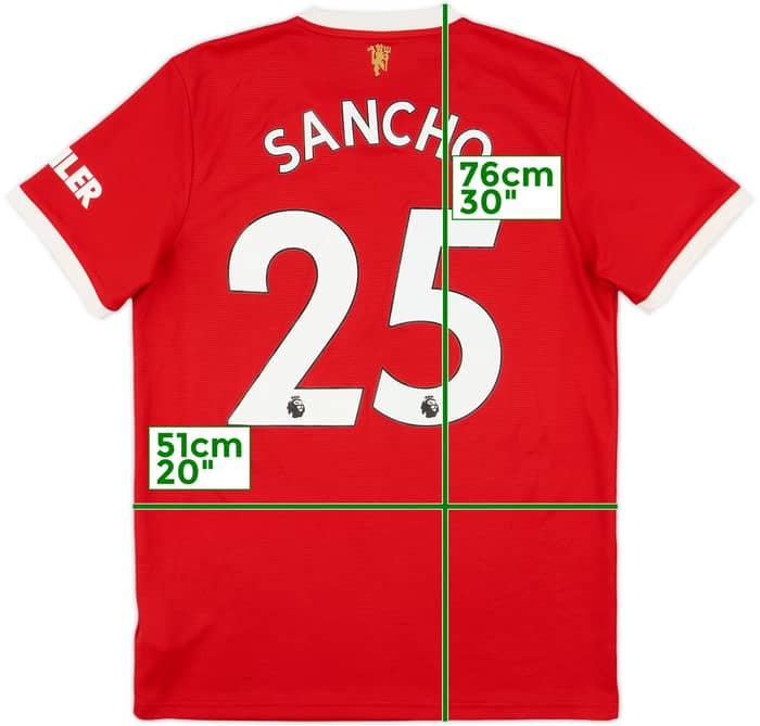 2021-22 Manchester United Home Shirt Sancho #25 - 8/10 - (M)