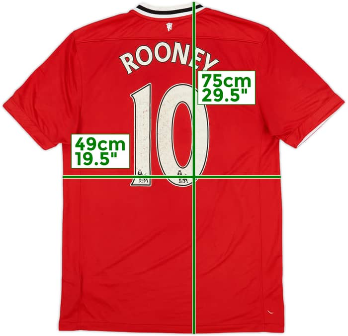 2011-12 Manchester United Home Shirt Rooney #10 - 6/10 - (M)