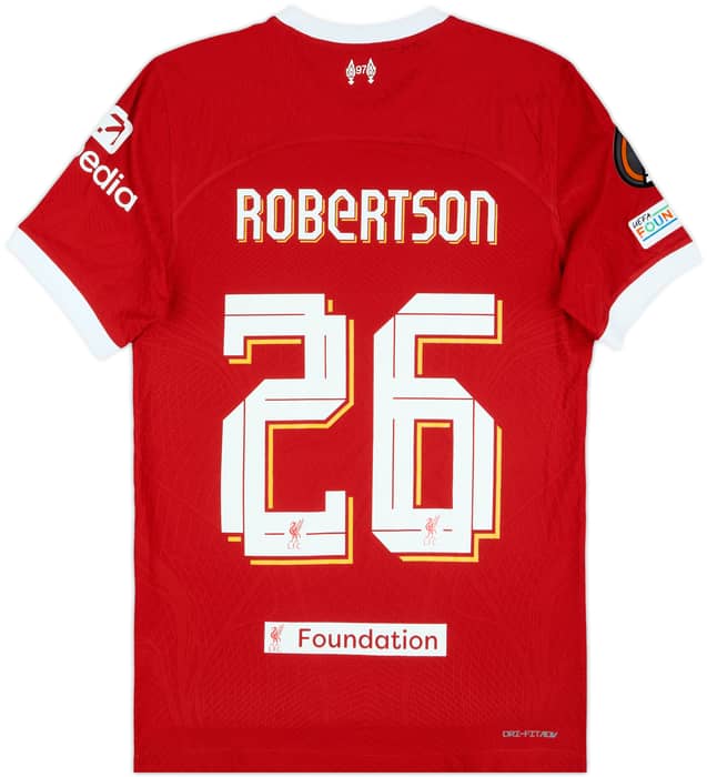 2023-24 Liverpool Match Issue Europa League Home Shirt Robertson #26