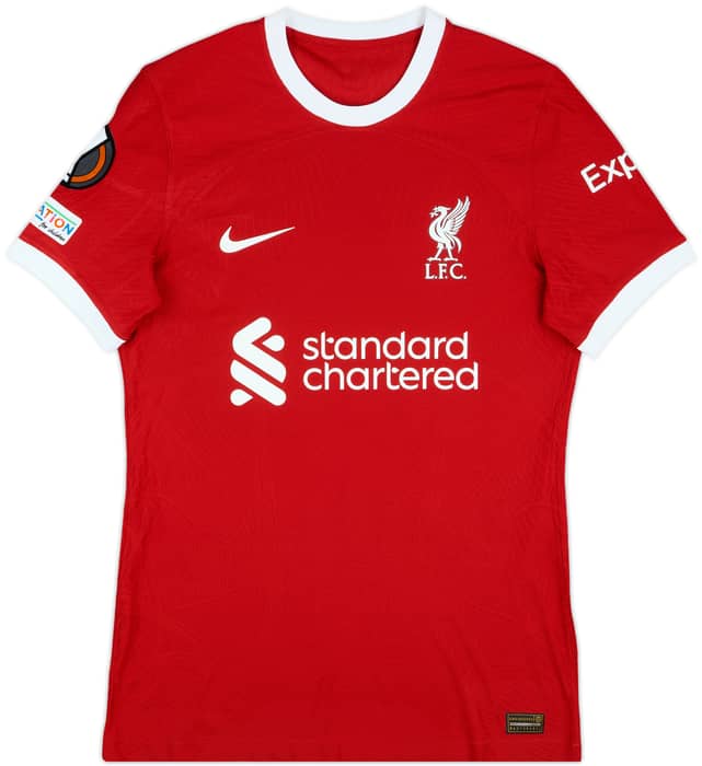 2023-24 Liverpool Match Issue Europa League Home Shirt Robertson #26