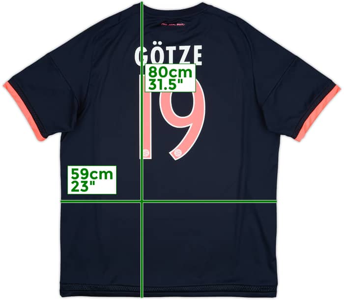 2015-16 Bayern Munich Third Shirt Gotze #19 - 10/10 - (XL)