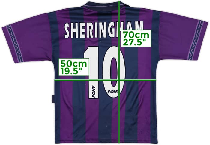 1995-97 Tottenham Away Shirt Sheringham #10 - 7/10 - (S)