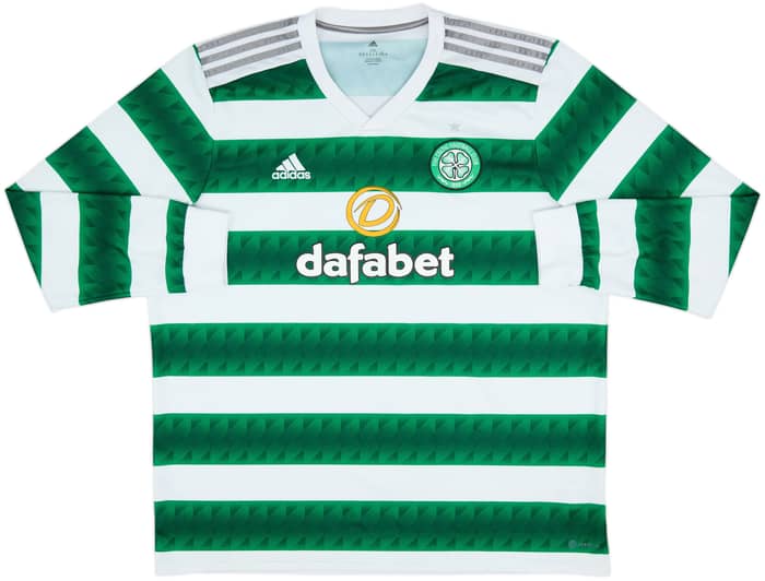 2022-23 Celtic Home L/S Shirt - 8/10 - (XXL)