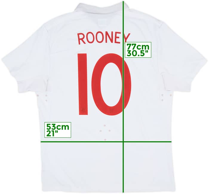 2009-10 England Home Shirt Rooney #10 - 7/10 - (L)