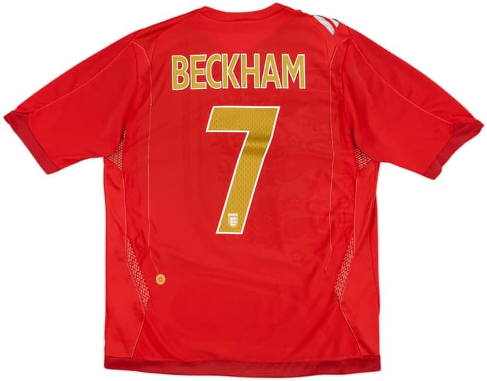 2006-08 England Away Shirt Beckham #7 - 6/10 - (L)