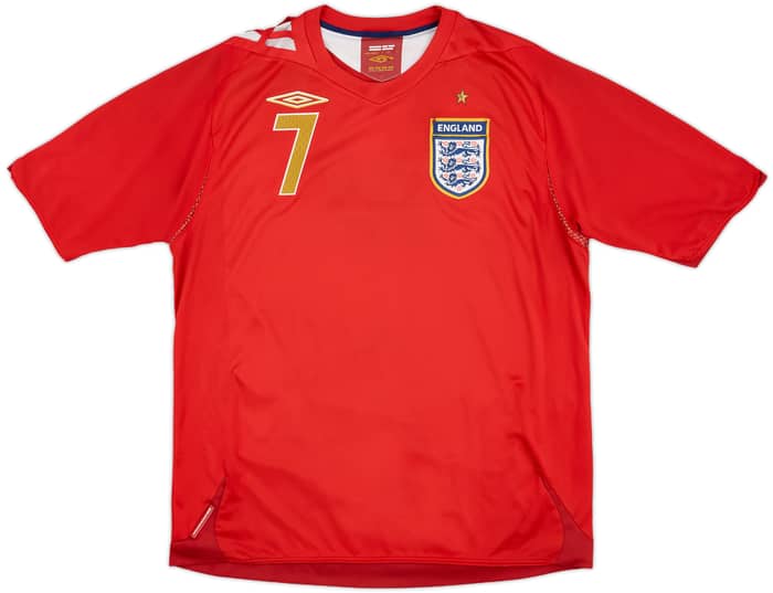 2006-08 England Away Shirt Beckham #7 - 6/10 - (L)