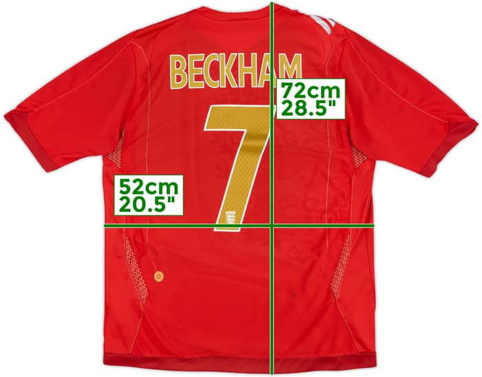 2006-08 England Away Shirt Beckham #7 - 6/10 - (L)