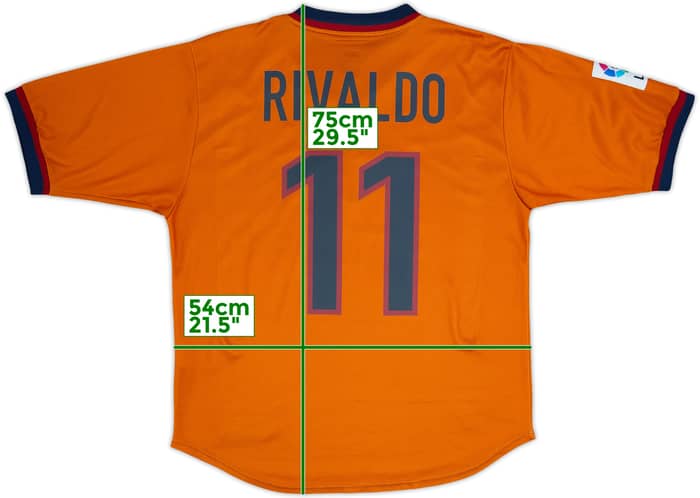 1998-00 Barcelona Away Shirt Rivaldo #11 - 8/10 - (M)