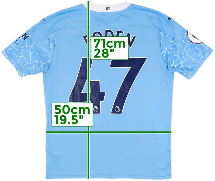 2020-21 Manchester City Home Shirt Foden #47 - 8/10 - (M)