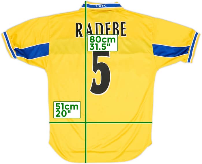 1999-00 Leeds United Third Shirt Radebe #5 - 6/10 - (M)