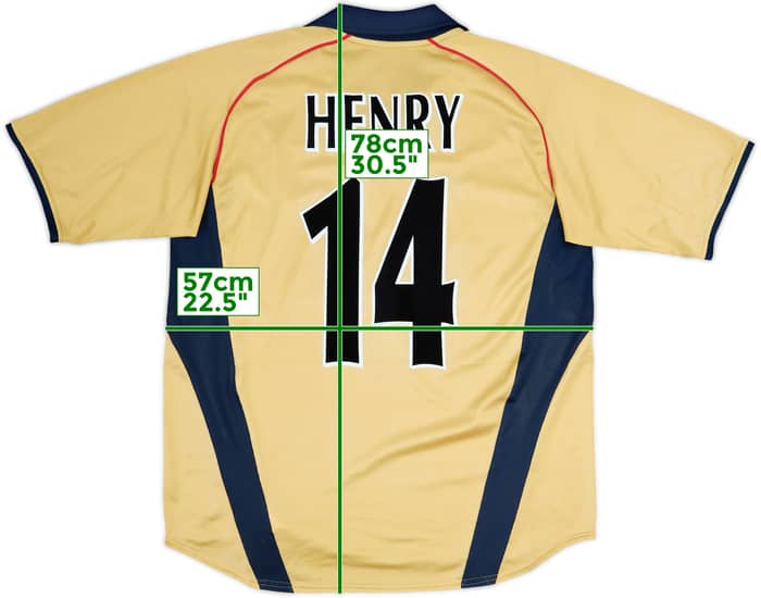 2001-02 Arsenal Away Shirt Henry #14 - 9/10 - (L)