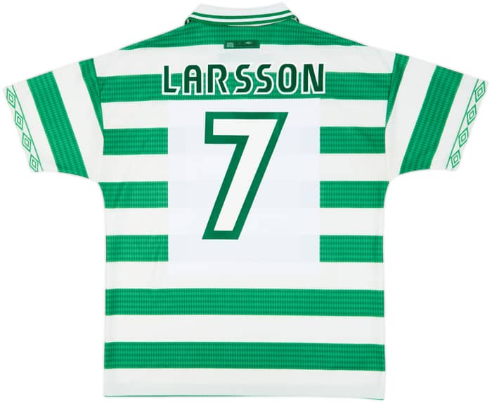 1997-99 Celtic Home Shirt Larsson #7 - 8/10 - (L)