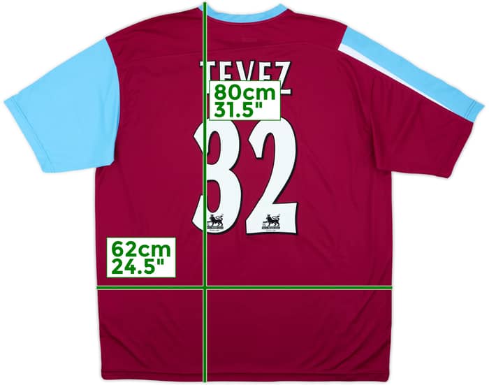 2005-07 West Ham Home Shirt Tevez #32 - 8/10 - (XL)