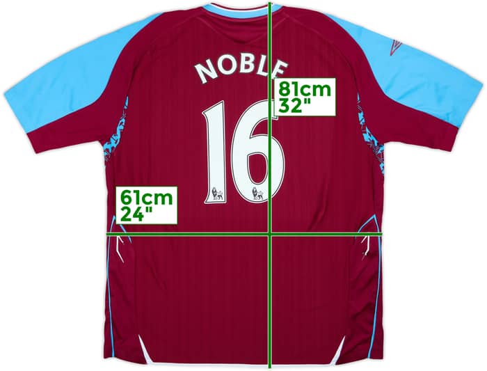 2007-08 West Ham Home Shirt Noble #16 - 6/10 - (XL)